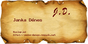 Janka Dénes névjegykártya