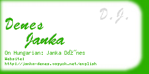 denes janka business card